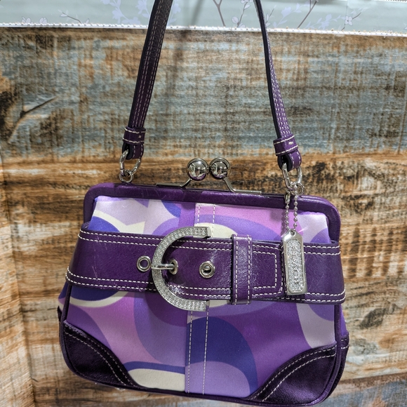 Coach Purple and Silver Shoulder Bag - Picture 1 of 16